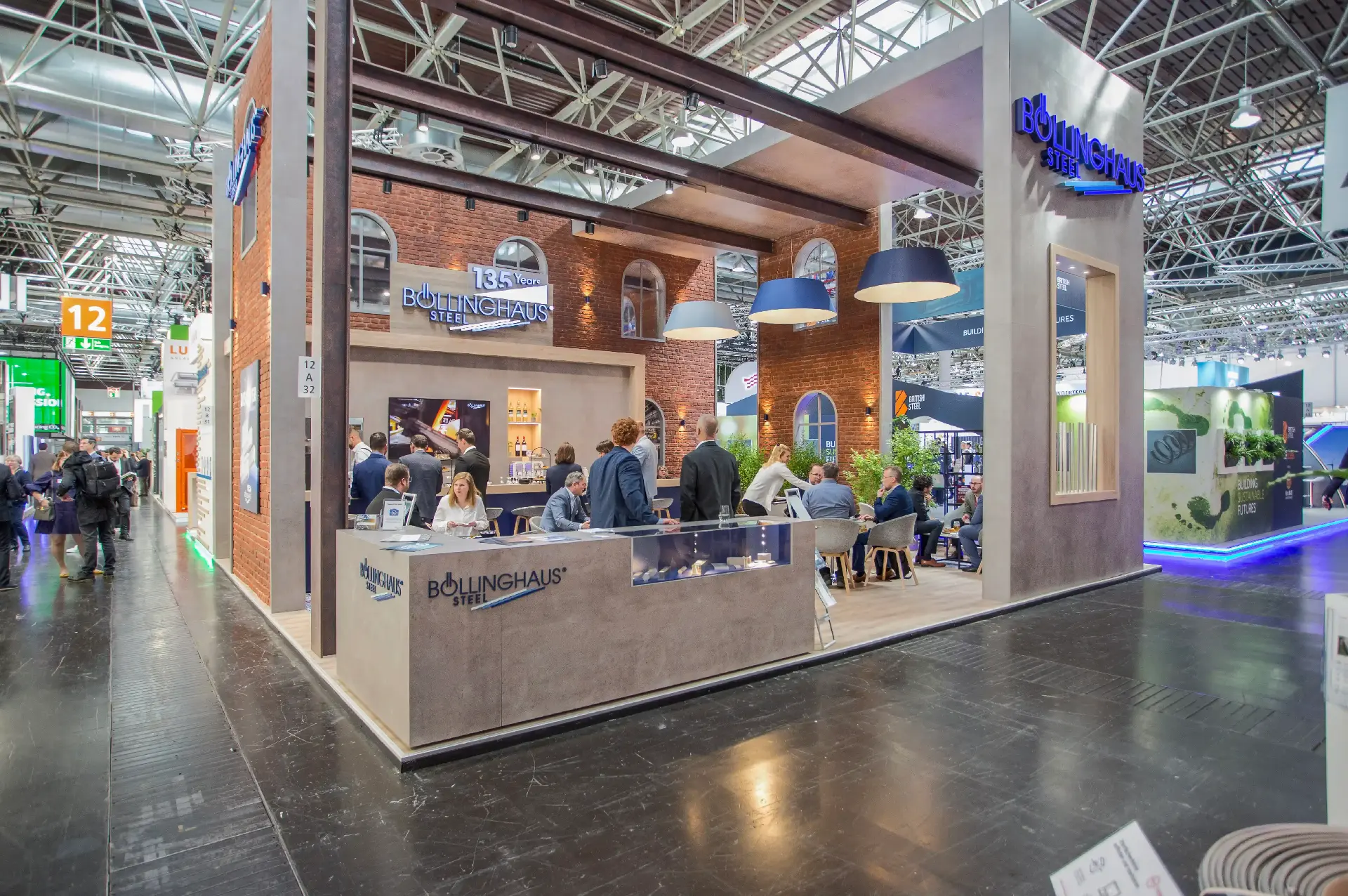 Messestand von Böllinghaus Steel mit nachhaltigem Design Wire 2024
